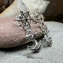 Load image into Gallery viewer, Ship&#39;s Wheel Anchor Post Earrings
