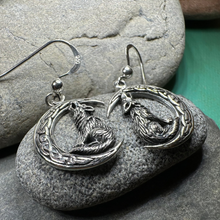 Load image into Gallery viewer, Arkyn Wolf Moon Earrings
