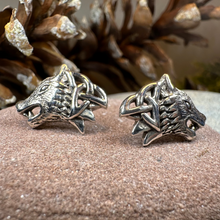 Load image into Gallery viewer, Annar Celtic Wolf Earrings
