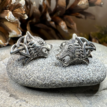 Load image into Gallery viewer, Annar Celtic Wolf Earrings
