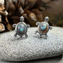 Load image into Gallery viewer, Abalone Turtle Post Earrings
