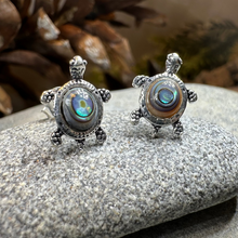 Load image into Gallery viewer, Abalone Turtle Post Earrings
