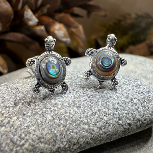 Abalone Turtle Post Earrings