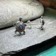 Load image into Gallery viewer, Abalone Turtle Post Earrings
