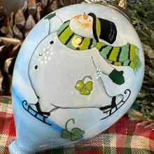 Load image into Gallery viewer, Irish Shamrock Snowman Ornament
