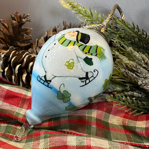 Irish Shamrock Snowman Ornament