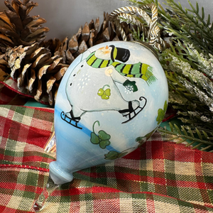 Irish Shamrock Snowman Ornament