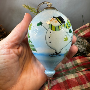 Irish Shamrock Snowman Ornament