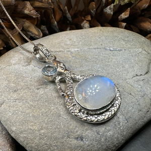 Calantha Moonstone Snake Necklace