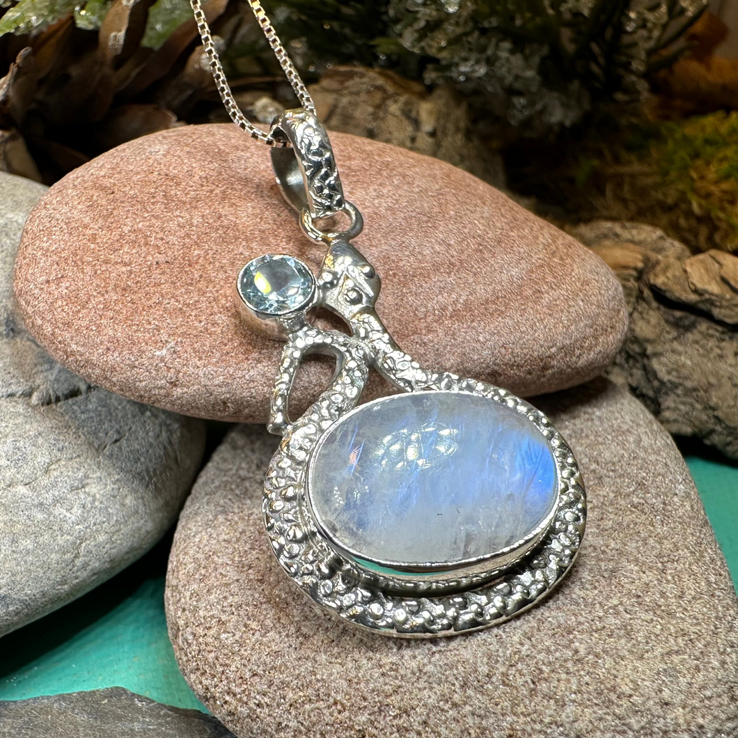 Calantha Moonstone Snake Necklace