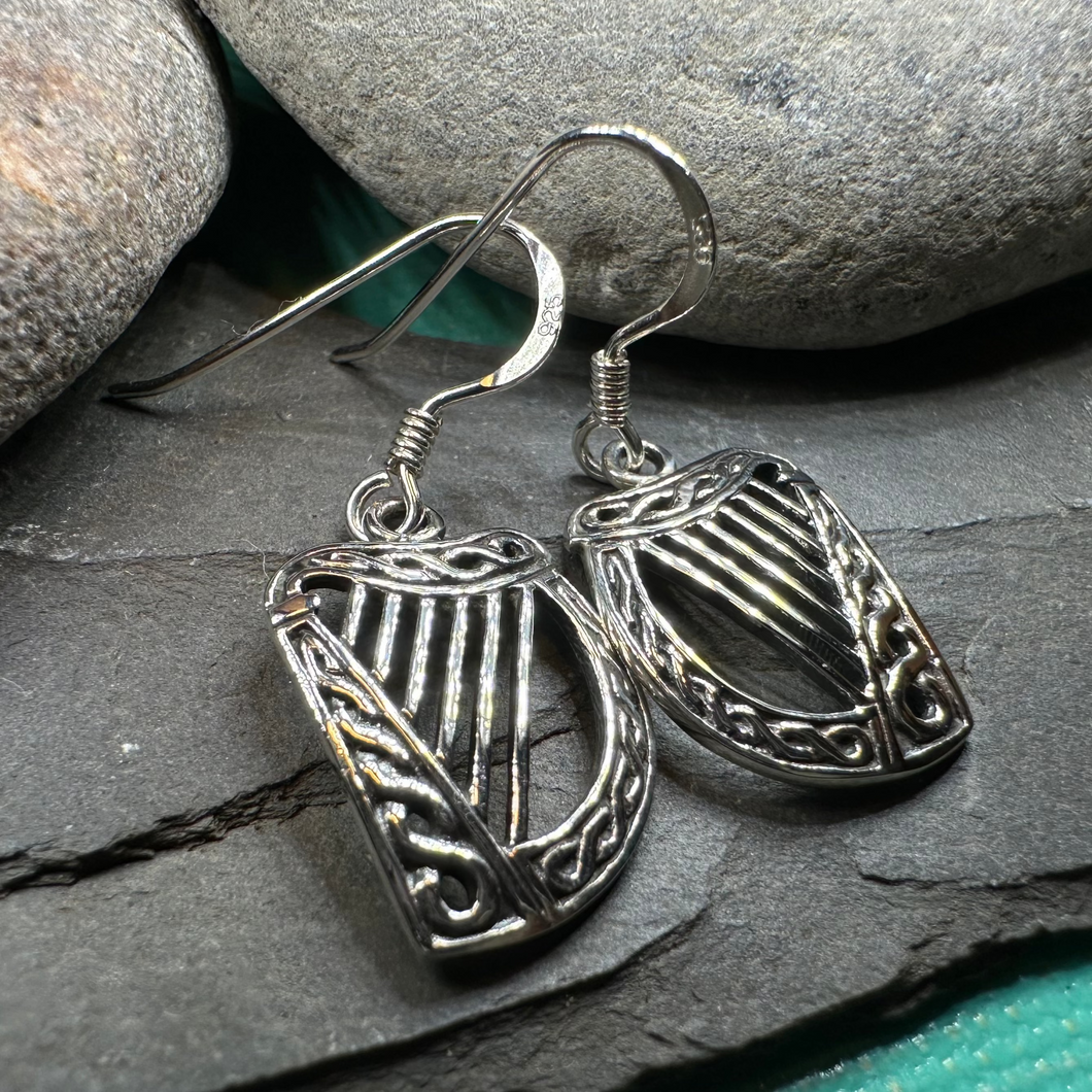 Liffey Harp Dangle Earrings