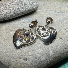 Load image into Gallery viewer, Trinity Knot Heart Post Earrings
