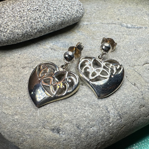 Trinity Knot Heart Post Earrings