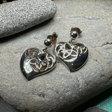 Load image into Gallery viewer, Trinity Knot Heart Post Earrings
