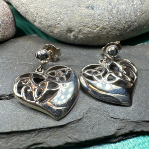 Trinity Knot Heart Post Earrings