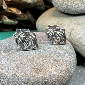 Rose Art Deco Stud Earrings