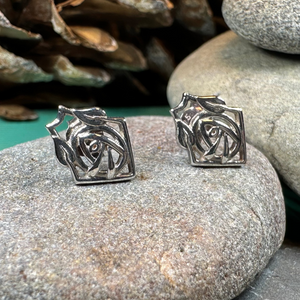 Rose Art Deco Stud Earrings