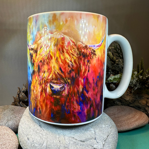 Rainbow Highland Cow Mug