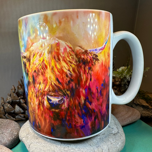 Rainbow Highland Cow Mug