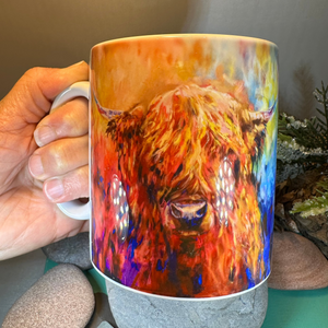 Rainbow Highland Cow Mug