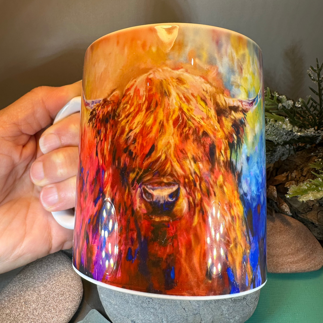 Rainbow Highland Cow Mug