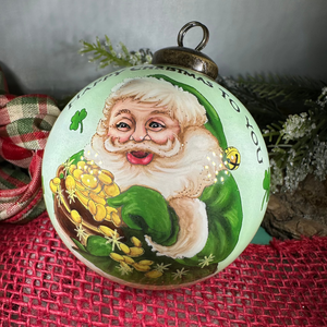 Happy Christmas Irish Santa Ornament