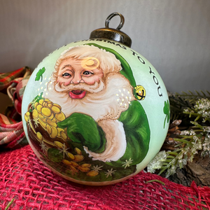 Happy Christmas Irish Santa Ornament