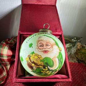 Happy Christmas Irish Santa Ornament