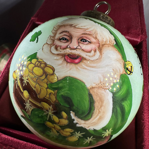 Happy Christmas Irish Santa Ornament