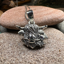 Load image into Gallery viewer, Highland Cow Thistle Necklace
