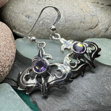 Load image into Gallery viewer, Amethyst Thistle Earrings
