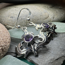 Load image into Gallery viewer, Amethyst Thistle Earrings
