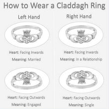 Load image into Gallery viewer, Claddagh Ring, Celtic Jewelry, Irish Engagement Ring, Bridal Jewelry, Ireland Gift, Heart Ring, Anniversary Gift, Girlfriend Gift, Wife Gift
