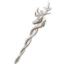 Load image into Gallery viewer, Stag Kilt Pin, Celtic Jewelry, Tartan Pin, Sword Pin, Groom Gift, Best Man Gift, Highland Bagpiper, Dad Gift, Gift for Him, Scotland Jewelry
