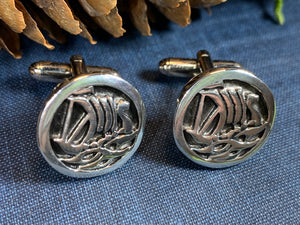 Viking Ship Cuff Links, Celtic Jewelry, Irish Jewelry, Scotland Jewelry, Celtic Jewelry, Groom Gift, Best Man Gift, Anniversary Gift