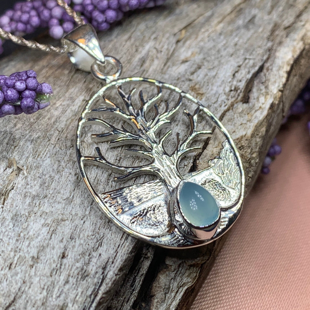 Tree of Life Necklace, Celtic Necklace, Irish Jewelry, Norse Jewelry, Anniversary Gift, Blue Jewelry, Yoga Jewelry, Mom Gift, Wife Gift