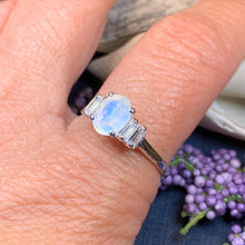 Load image into Gallery viewer, Moonstone Ring, Promise Ring, Moonstone Engagement Ring, Anniversary Gift, Pinky Ring, Boho Ring, Mom Gift, Wife Gift, Cocktail Ring
