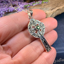 Load image into Gallery viewer, Emerald Celtic Cross Necklace
