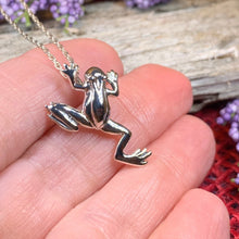 Load image into Gallery viewer, Frog Necklace, Cute Frog Pendant, Nature Jewelry, Animal Jewelry, Silver Frog Jewelry, Anniversary Gift, Mom Gift, Sister Gift, Wife Gift
