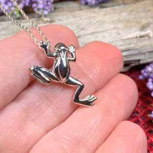 Frog Necklace, Cute Frog Pendant, Nature Jewelry, Animal Jewelry, Silver Frog Jewelry, Anniversary Gift, Mom Gift, Sister Gift, Wife Gift