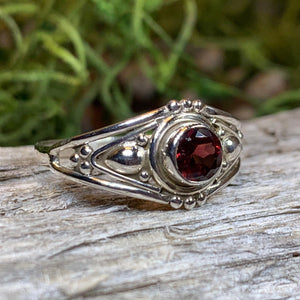 Celtic Ring, Silver Celtic Ring, Statement Ring, Boho Jewelry, Gemstone Ring, Anniversary Gift, Wiccan Jewelry, Birthstone Ring, Amethyst