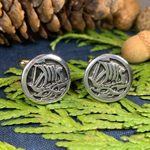 Load image into Gallery viewer, Viking Ship Cuff Links, Celtic Jewelry, Irish Jewelry, Scotland Jewelry, Celtic Jewelry, Groom Gift, Best Man Gift, Anniversary Gift
