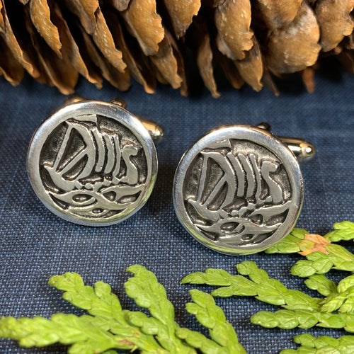 Viking Ship Cuff Links, Celtic Jewelry, Irish Jewelry, Scotland Jewelry, Celtic Jewelry, Groom Gift, Best Man Gift, Anniversary Gift