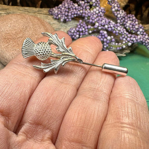 Thistle Stick Pin, Scotland Jewelry, Celtic Pin, Lapel Pin, Outlander Jewelry, Groom Gift, Scotland Gift, Wedding Jewelry, Tie Tac Pin