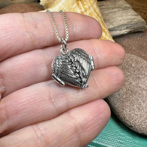 Angel Wings Silver Locket Necklace