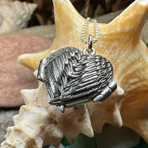 Angel Wings Silver Locket Necklace