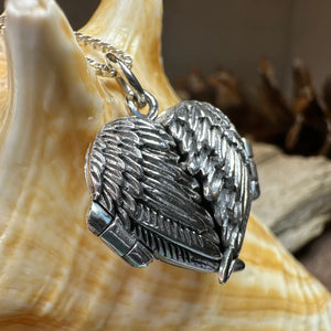 Angel Wings Silver Locket Necklace