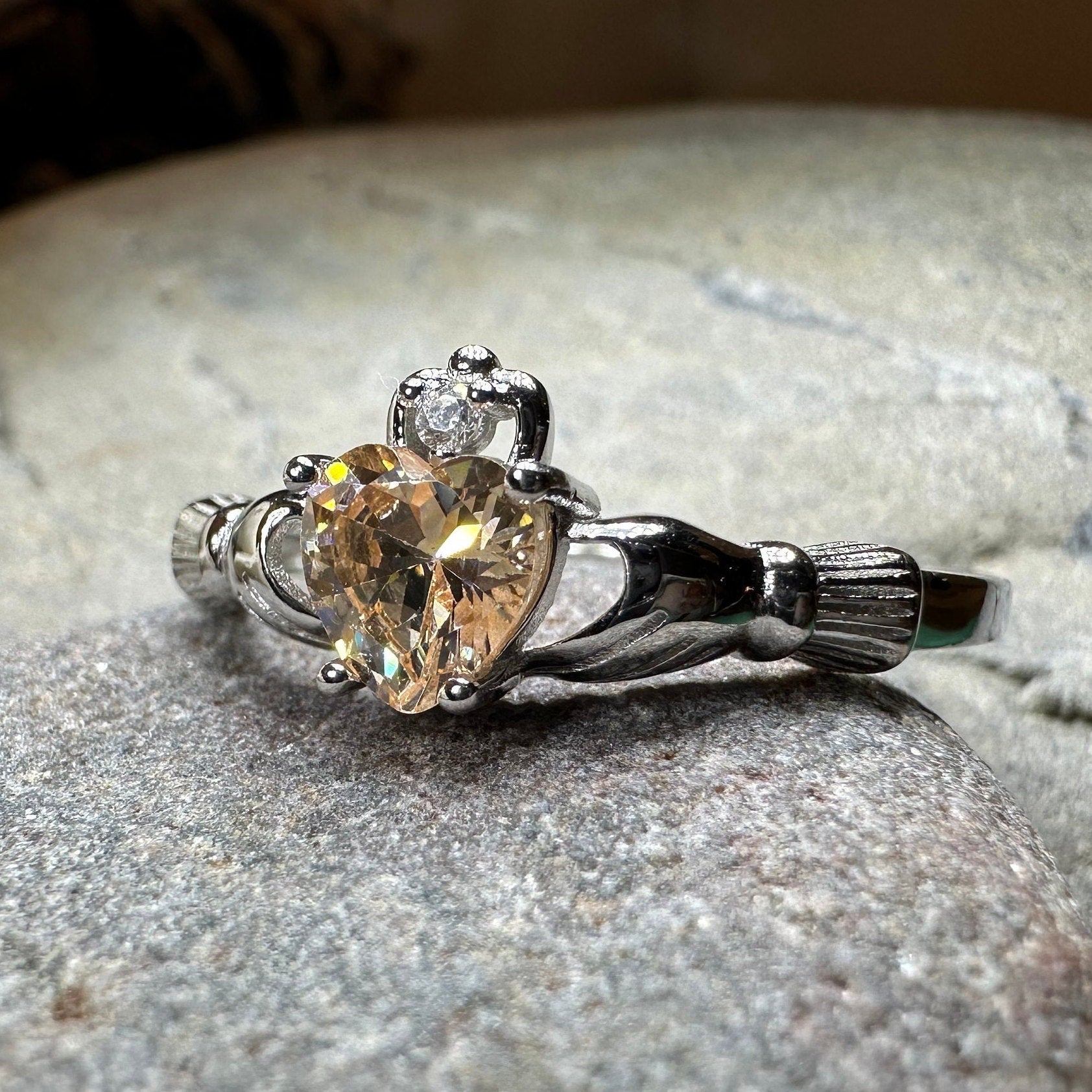 Claddagh Ring Celtic Crystal Design Jewelry