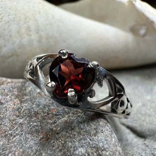 Celtic Knot Ring, Celtic Jewelry, Irish Ring, Celtic Promise Ring, Irish Jewelry, Anniversary Gift, Scottish Ring, Garnet Ring, Wife Gift