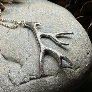 Stag Antler Pendant, Scotland Jewelry, Celtic Jewelry, Anniversary Gift, Deer Jewelry, Nature Jewelry, Scottish Animal Jewelry, Hunter Gift